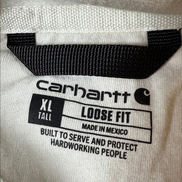 Carhartt Loose Fit Hoodie Light Sage Green Logo Sweatshirt Men XL Tall - Picture 8 of 10